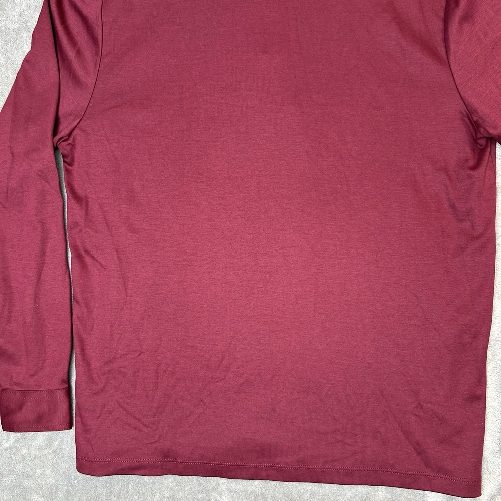 Charles Tyrwhitt Mens Medium Long Sleeves Polo Wine Red Shirt 100% Cotton Shirt - Picture 8 of 16